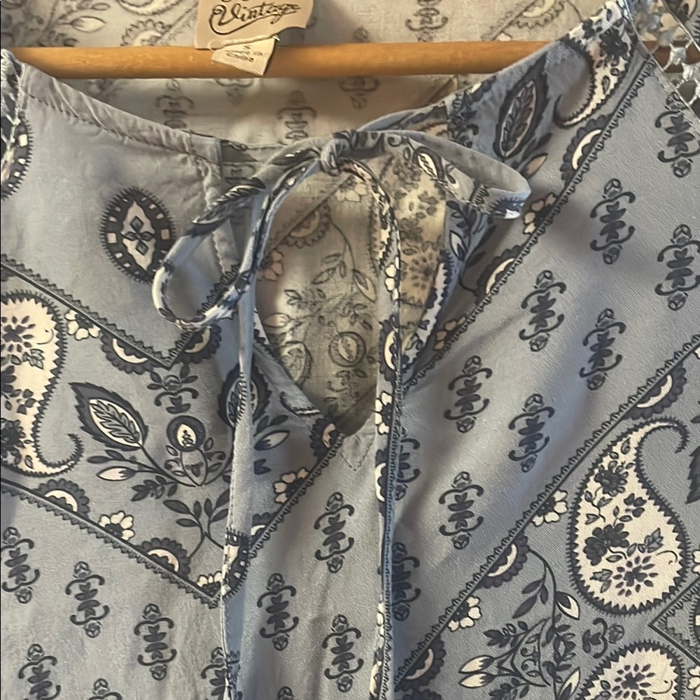 Blue Patterned Women's Top - Picture 6 of 8
